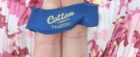 Cotton Traders Women’s Pink Floral Shift Dress Size 18/20 Sleeveless