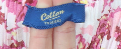 Cotton Traders Women’s Pink Floral Shift Dress Size 18/20 Sleeveless