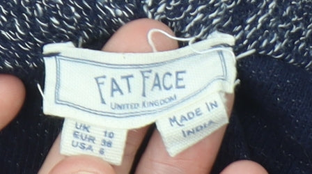 Womens UK Size 10 Fat Face Blue Cardigan Jumper