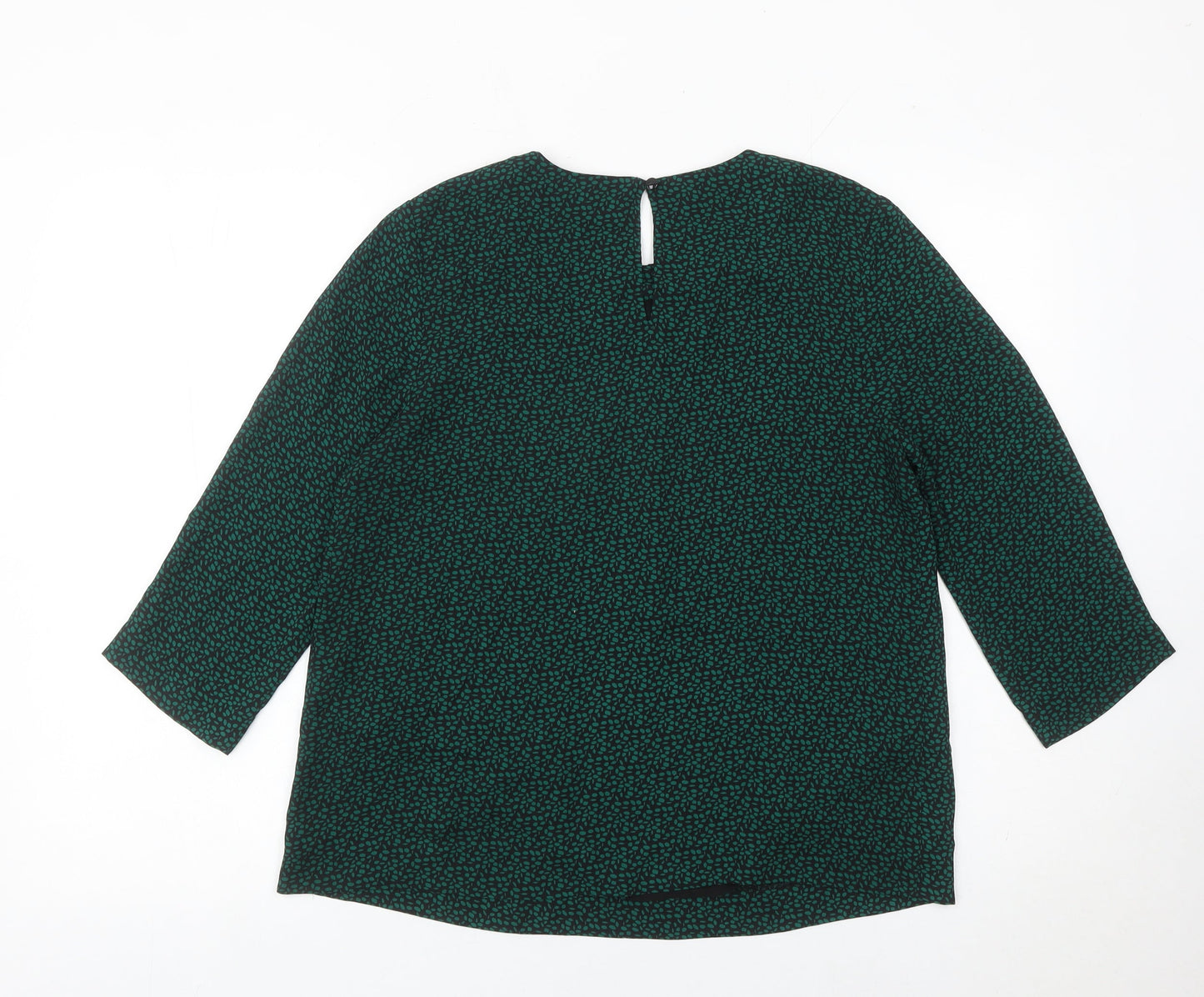 John Lewis Women’s Green Floral Blouse Size 10 Tunic 3/4 Sleeve