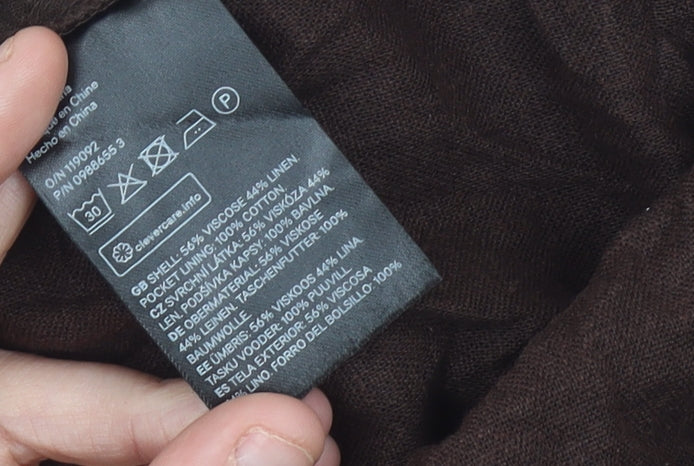 H&M Women Brown XS Sleeveless Linen Viscose Playsuit