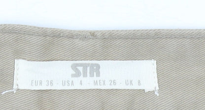 Womens UK Size 8 STR Regular Fit Cargo Beige Trousers