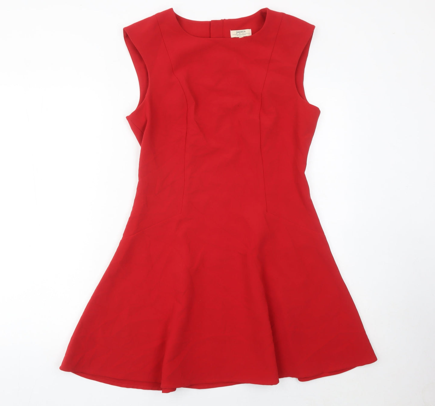 Papaya Women’s Red Fit & Flare Sleeveless Knee Length Dress Size 12