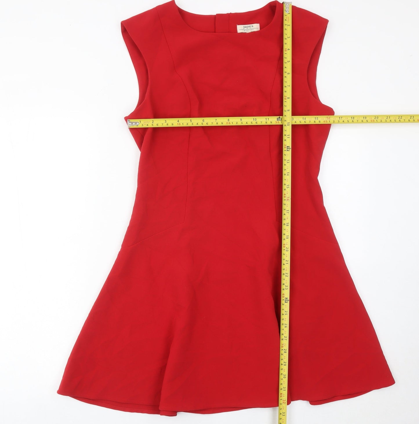 Papaya Women’s Red Fit & Flare Sleeveless Knee Length Dress Size 12