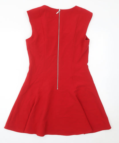 Papaya Women’s Red Fit & Flare Sleeveless Knee Length Dress Size 12