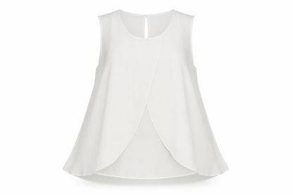 M&Co Women’s Ivory Sleeveless Tunic Blouse Size 14 Polyester