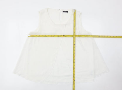 M&Co Women’s Ivory Sleeveless Tunic Blouse Size 14 Polyester