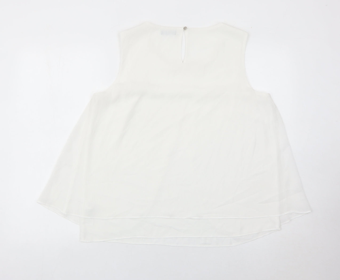 M&Co Women’s Ivory Sleeveless Tunic Blouse Size 14 Polyester