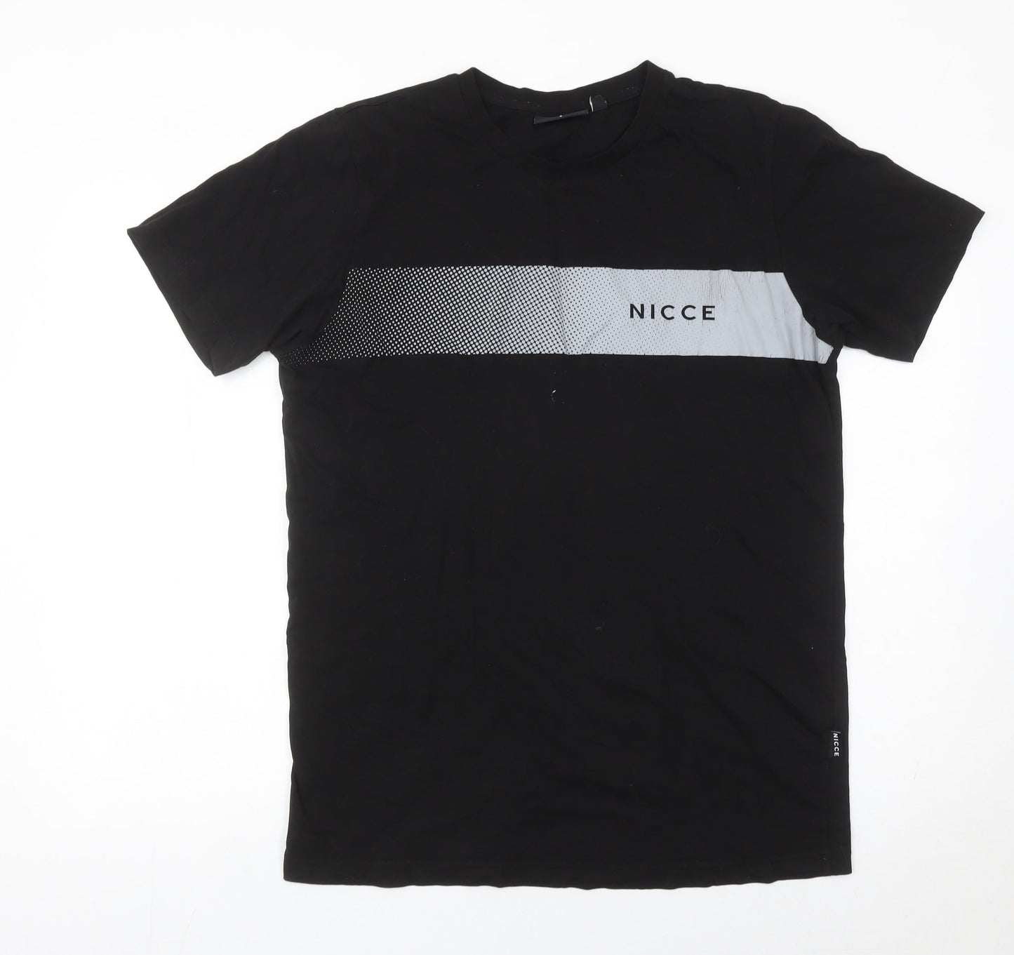 Nicce Men's Black Graphic Logo T-Shirt Size S Casual Crew Neck