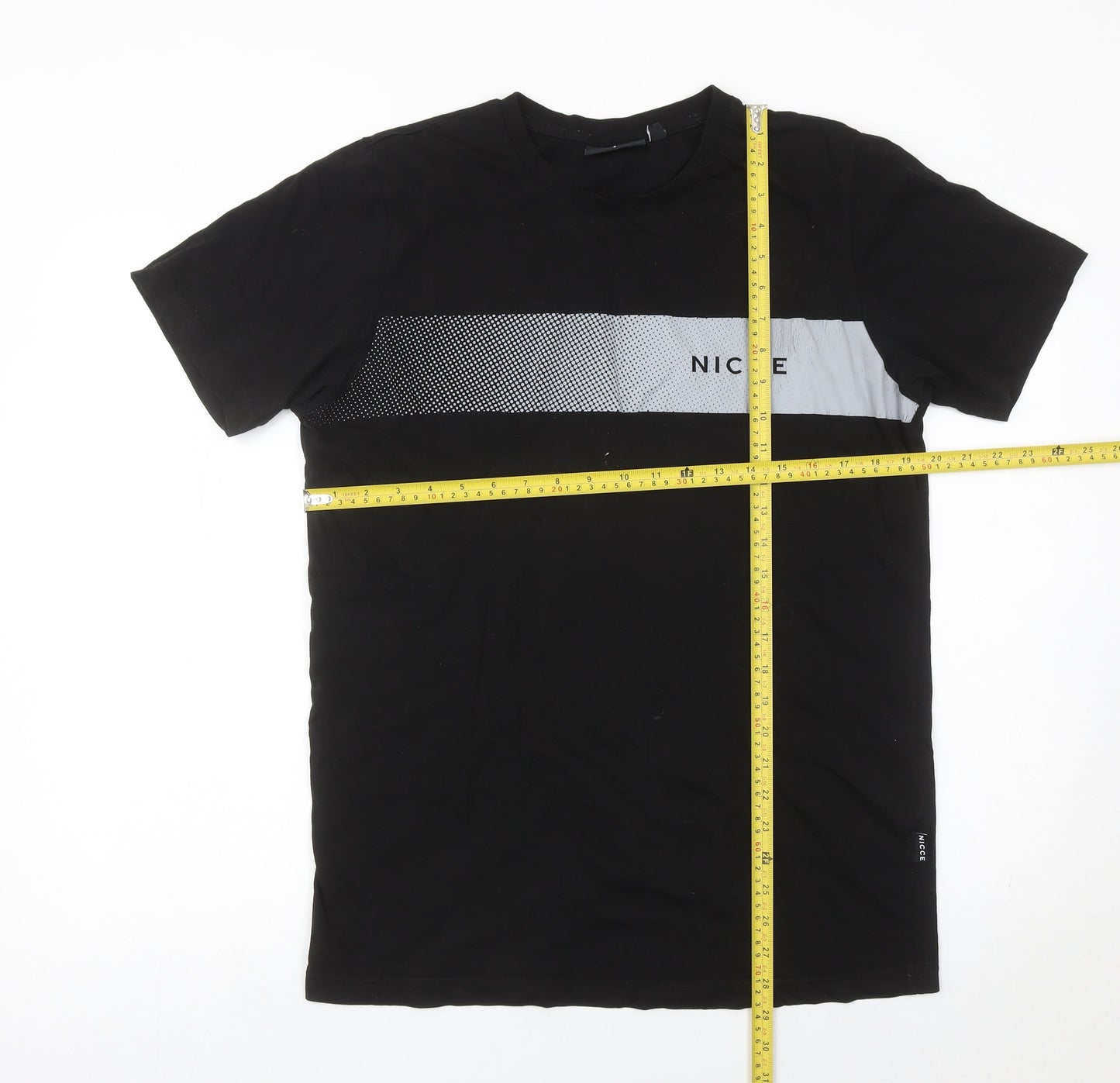 Nicce Men's Black Graphic Logo T-Shirt Size S Casual Crew Neck