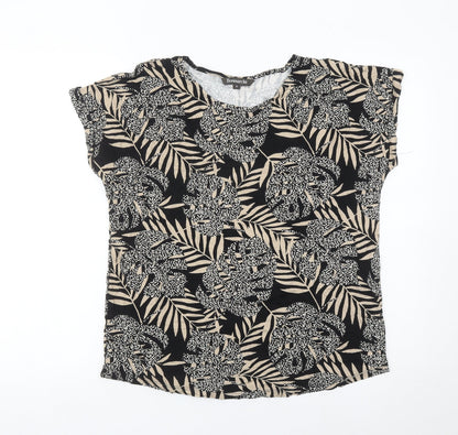 Womens UK Size 12 Bonmarché Black Basic T-Shirt