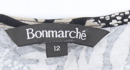 Womens UK Size 12 Bonmarché Black Basic T-Shirt