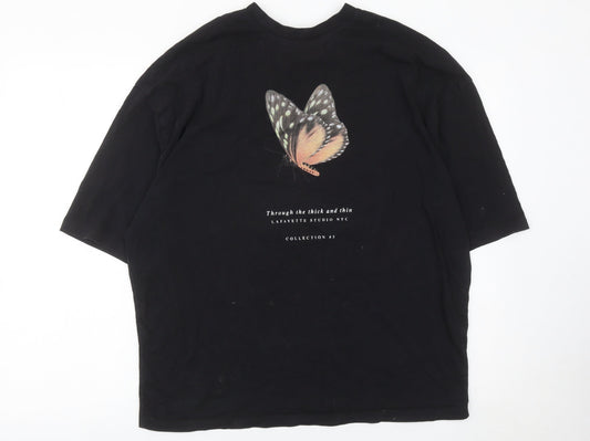 Womens UK Size M ASOS DESIGN Black Basic T-Shirt