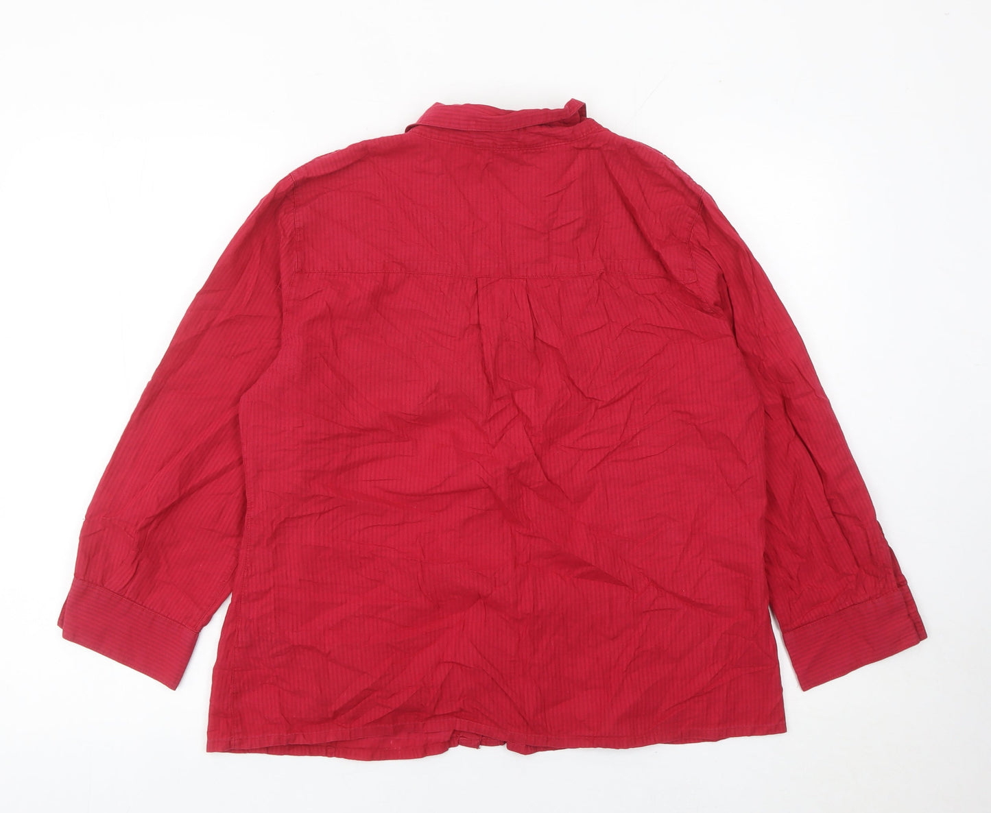 Womens UK Size 16 Debenhams Red Basic Button-Up