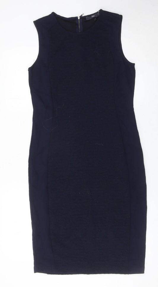 Next Women Blue Size 14 Sheath Knee Length Sleeveless Dress