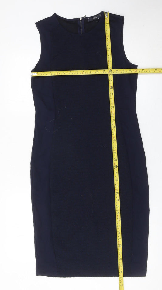 Next Women Blue Size 14 Sheath Knee Length Sleeveless Dress
