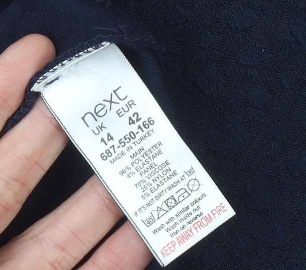 Next Women Blue Size 14 Sheath Knee Length Sleeveless Dress