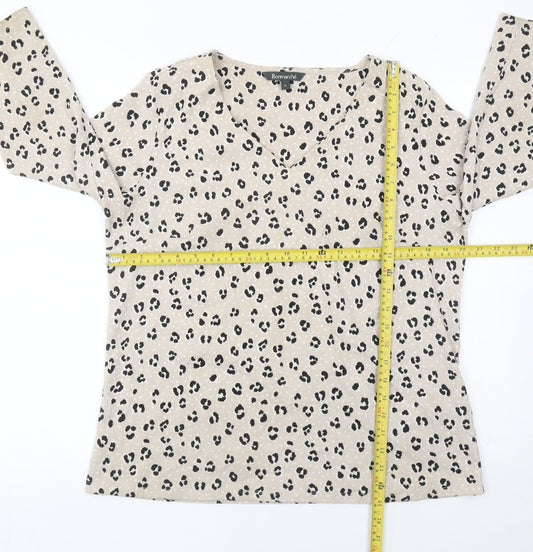 Bonmarché Women’s Beige Animal Print Tunic Blouse Size 14