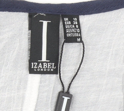 Izabel London Womens Blue Size 10 Sleeveless Tunic Blouse