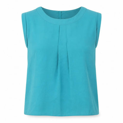 Louche Womens Blue Sleeveless Blouse Top Size S Polyester Casual