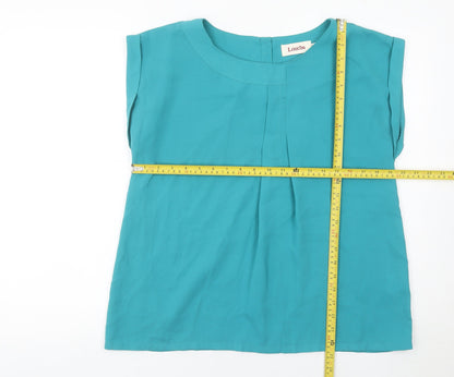 Louche Womens Blue Sleeveless Blouse Top Size S Polyester Casual