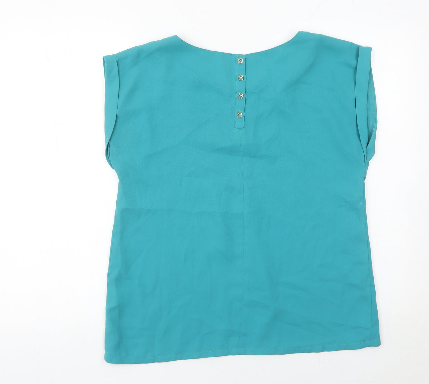 Louche Womens Blue Sleeveless Blouse Top Size S Polyester Casual