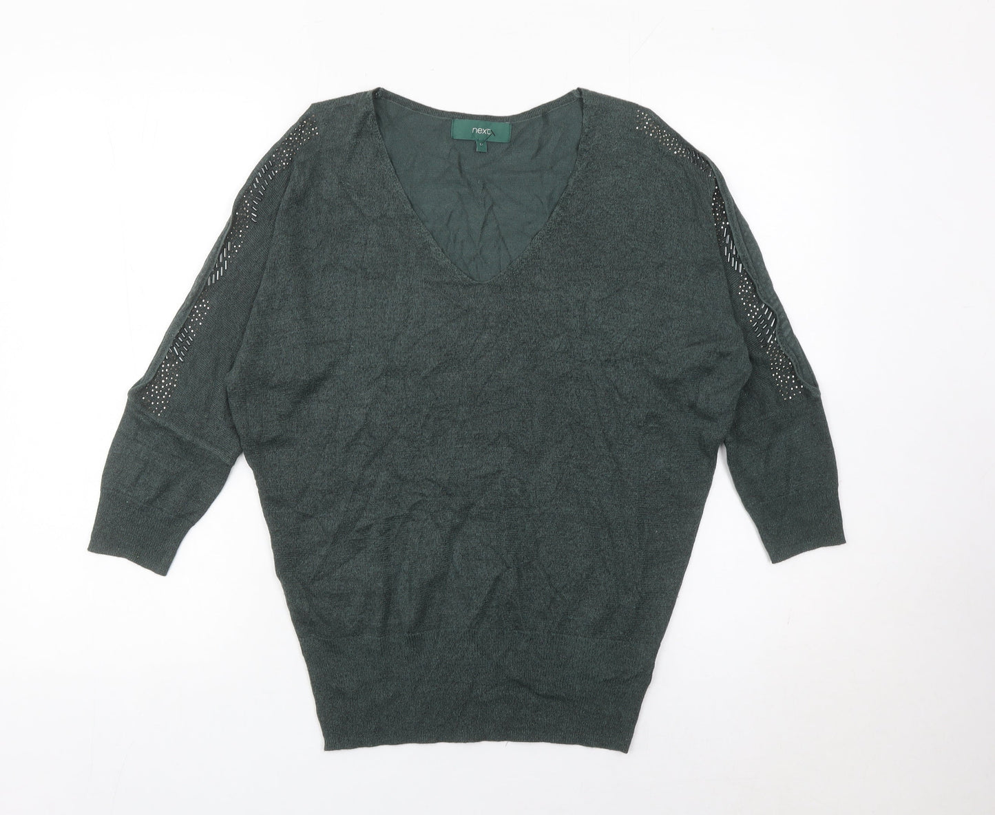 Womens UK Size 12 NEXT Green Pullover Jumper