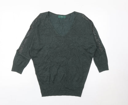 Womens UK Size 12 NEXT Green Pullover Jumper