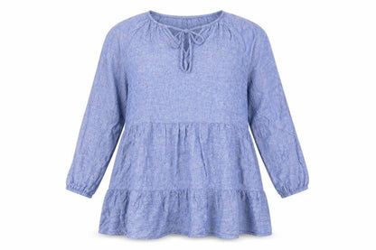 Marks and Spencer Women’s Blue Chambray Linen Blend Knee Length Dress UK 16