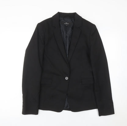 Next Women Black Size 8 Single-Breasted Tailored Blazer Jacket