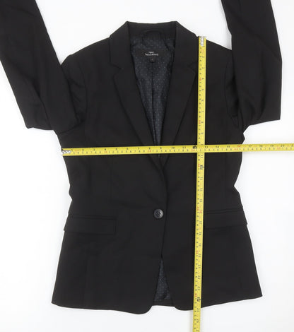 Next Women Black Size 8 Single-Breasted Tailored Blazer Jacket