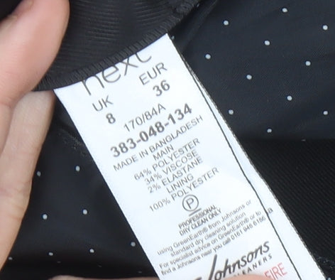 Next Women Black Size 8 Single-Breasted Tailored Blazer Jacket