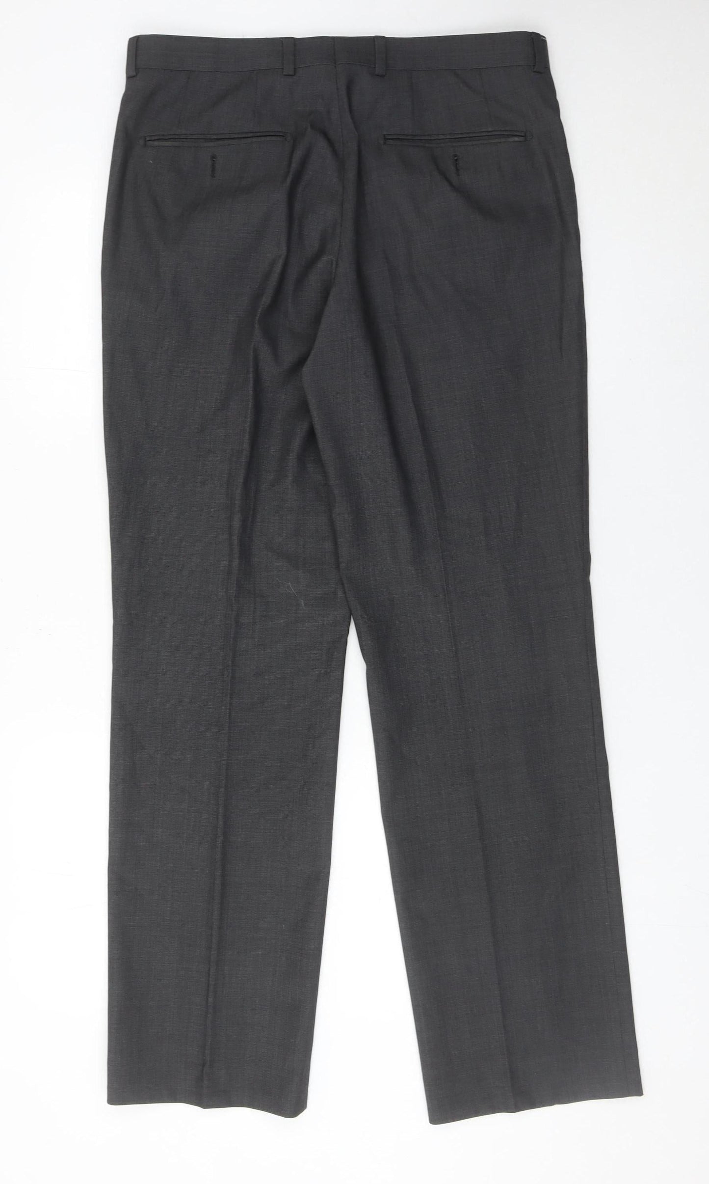 Next Men’s Grey Wool Blend Dress Pants 32R Formal Trousers