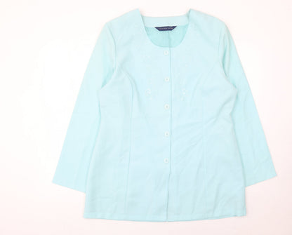 Fashion Extra Women’s Blue Suit Jacket UK 16 Four Button Polyester