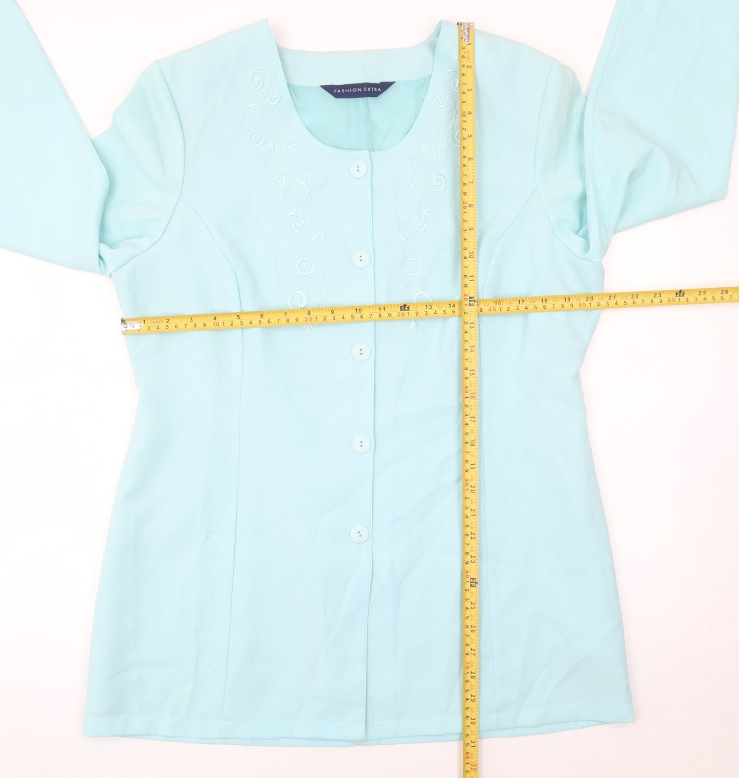Fashion Extra Women’s Blue Suit Jacket UK 16 Four Button Polyester
