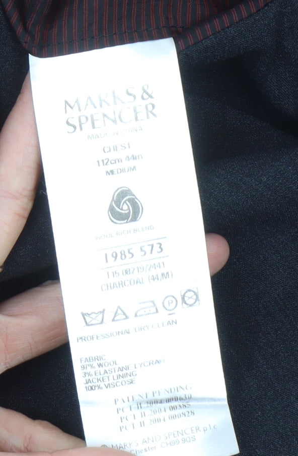 Marks and Spencer Men’s Grey Wool Blend Blazer Jacket 44 M