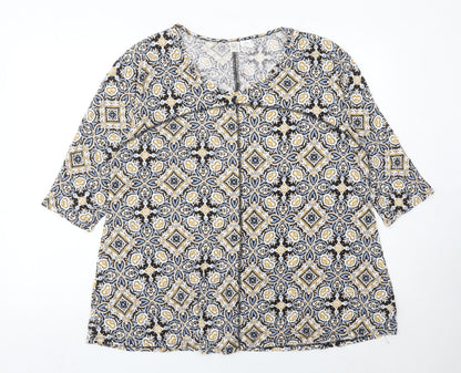Artisan NY Womens Plus Size 20 Multicoloured Boho Tunic Blouse 3/4 Sleeve