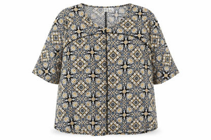 Artisan NY Womens Plus Size 20 Multicoloured Boho Tunic Blouse 3/4 Sleeve