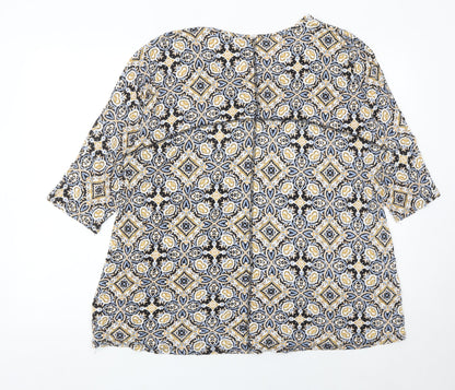 Artisan NY Womens Plus Size 20 Multicoloured Boho Tunic Blouse 3/4 Sleeve