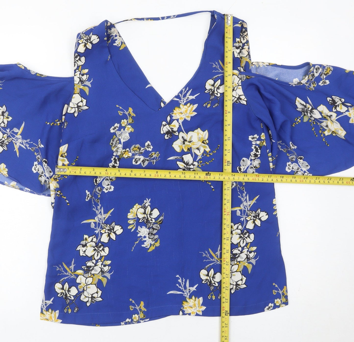 Womens UK Size 8 River Island Blue Tunic Blouse