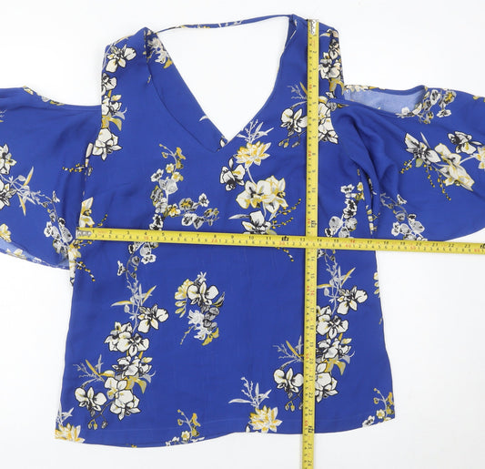 Womens UK Size 8 River Island Blue Tunic Blouse