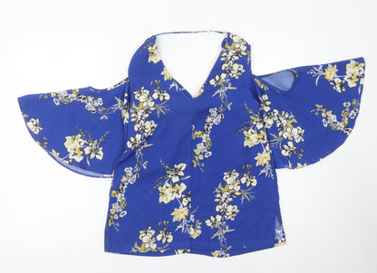 Womens UK Size 8 River Island Blue Tunic Blouse