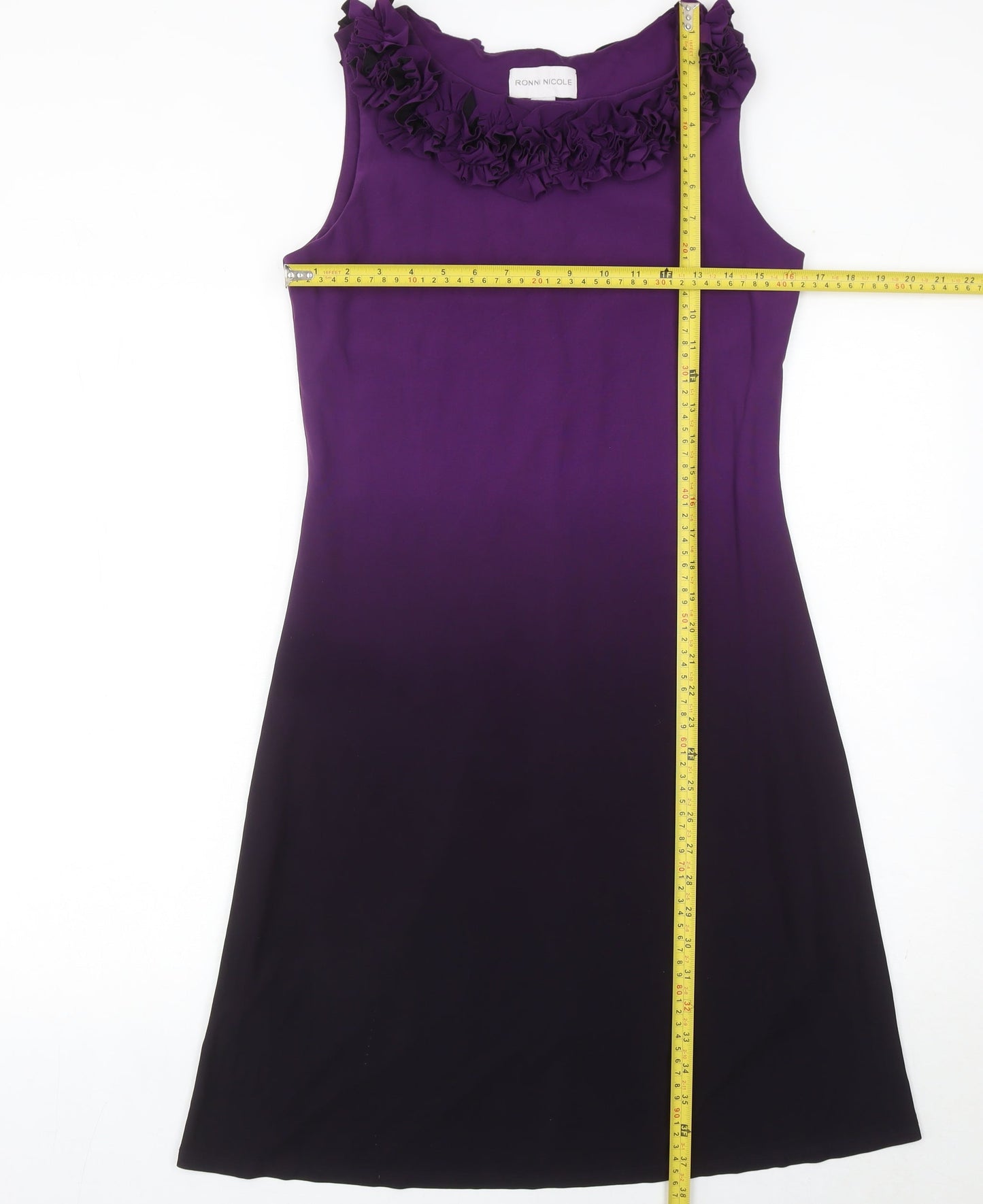 Ronni Nicole Womens Purple Size 8 Sheath Knee Length Sleeveless Party Dress