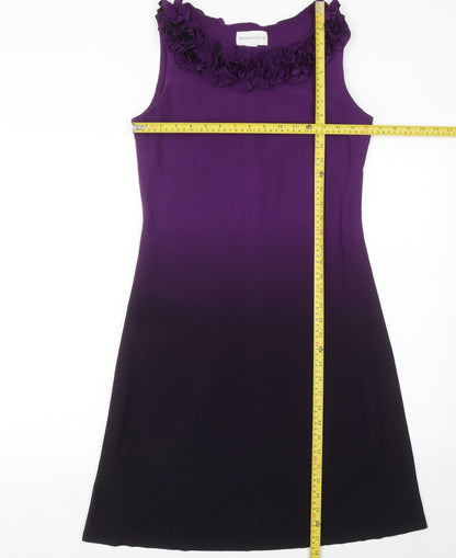 Ronni Nicole Womens Purple Size 8 Sheath Knee Length Sleeveless Party Dress