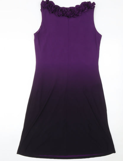Ronni Nicole Womens Purple Size 8 Sheath Knee Length Sleeveless Party Dress