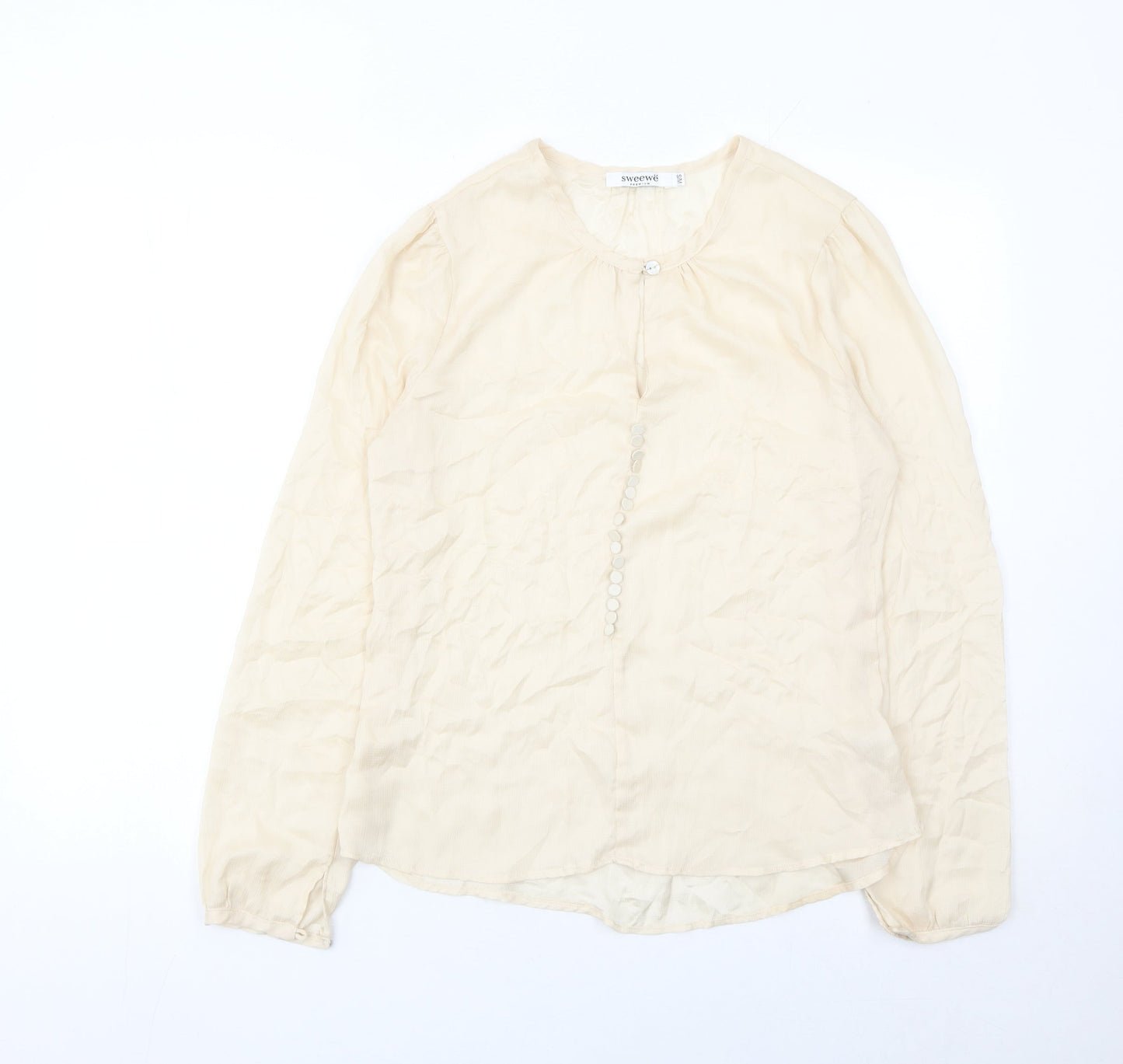 Womens UK Size S Sweewe Beige Basic Blouse