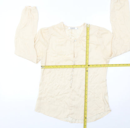 Womens UK Size S Sweewe Beige Basic Blouse