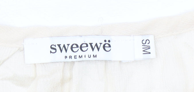 Womens UK Size S Sweewe Beige Basic Blouse