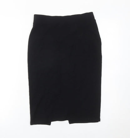 Next Women Black Size 12 Pencil Skirt Knee Length Zip Detail