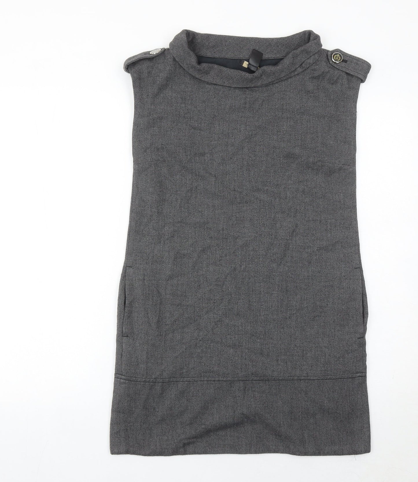 Mango Women’s Grey Shift Dress Size 8 Sleeveless Workwear